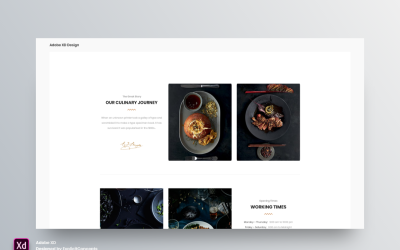 Heures d&amp;#39;ouverture du restaurant Hero Header Landing Page Adobe XD Template Vol 119