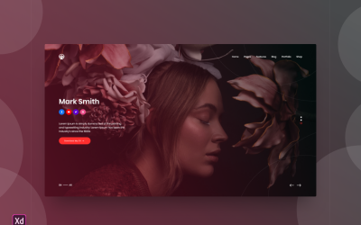 Modèle Adobe XD de page de destination d&amp;#39;en-tête de héros Vol 120