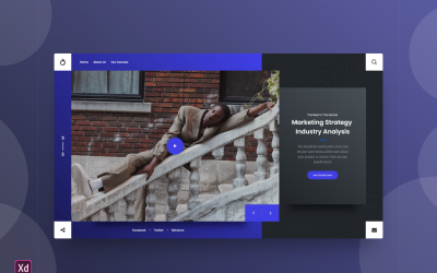 Pagina di destinazione dell&amp;#39;intestazione dell&amp;#39;eroe Adobe XD Template Vol 132