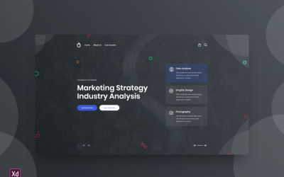 Pagina di destinazione dell&amp;#39;intestazione dell&amp;#39;eroe Adobe XD Template Vol 136