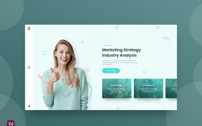 Plantilla de Adobe XD para página de inicio de encabezado de héroe, vol. 130