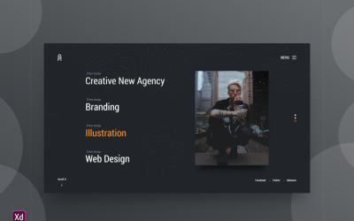 Plantilla de Adobe XD para página de inicio de encabezado de héroe, vol. 131