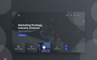 Plantilla de Adobe XD para página de inicio de encabezado de héroe, vol. 133