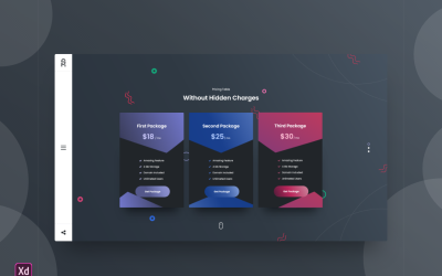 Preistabelle Hero Header Landing Page Adobe XD Template Vol 128