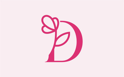Schöner Mode-Schönheits-Logo-Buchstabe D
