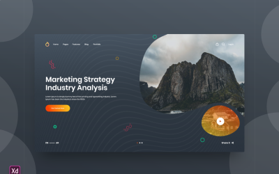 Strona docelowa nagłówka bohatera Szablon Adobe XD, tom 142
