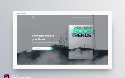 英雄标题着陆页 Adobe XD 模板第 109 卷