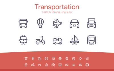 Icono de línea linda de transporte