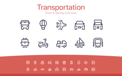 Icono de línea linda de transporte