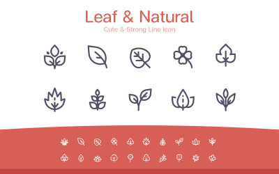 Leaf &amp;amp; Natural Cute Line icon