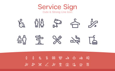 Service &amp;amp; Sign Cute Line icon