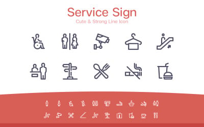 Service &amp;amp; Zeichen Symbol für niedliche Linie