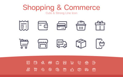 Shopping &amp;amp; Commerce Cute Line icon
