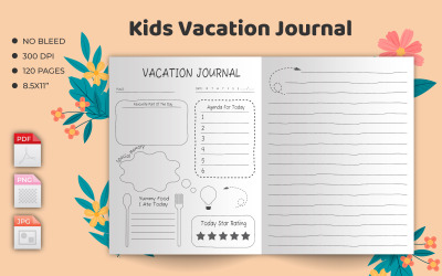 Diario delle vacanze per bambini Diario di bordo e pianificatore di viaggio