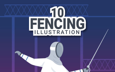 10 Fäktning Spelare Sport Illustration