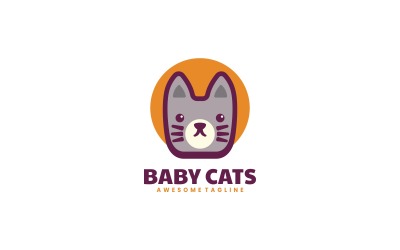 Logo semplice della mascotte del gatto del bambino