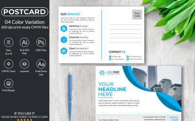 Modern képeslap tervezősablon