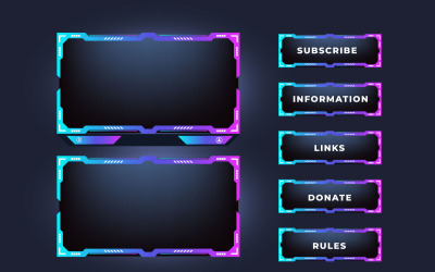 Futuristic broadcast screen panel vector design