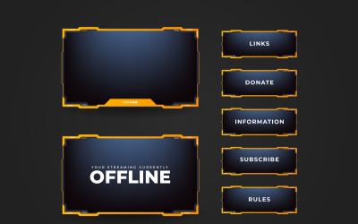Вектор шаблона панели экрана онлайн-игры