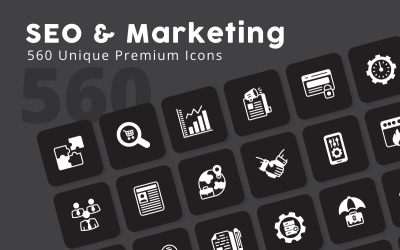 Ícones exclusivos de marketing de SEO