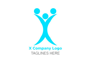 Plantilla de logotipo de empresa de letra X