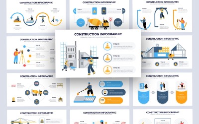 Stavební vektorové Infographic PowerPoint šablony