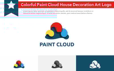 Färgglada Paint Cloud House Dekoration Art Logo
