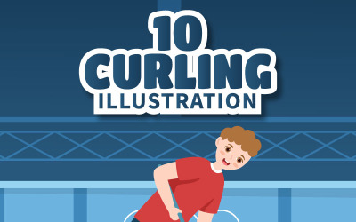 10 Illustrazione di sport di curling