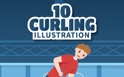 10 ilustración de deporte de curling