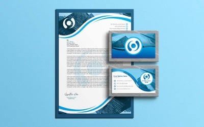 Креативний і сучасний розкішний синій бланк і дизайн візитної картки - фірмовий стиль
