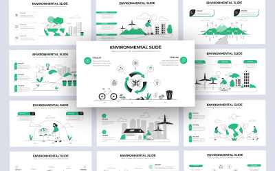 Modèle PowerPoint d&amp;#39;infographie vectorielle environnementale