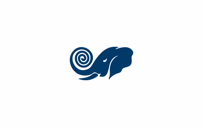 Plantilla de logotipo de espiral de elefante