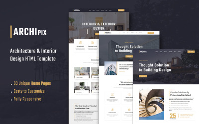 Archipix - HTML šablona pro architekturu a interiérový design