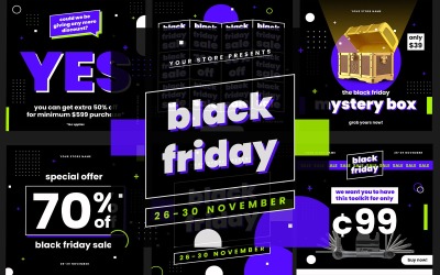 Black Friday bennnr Instagram Post Modello di social media