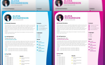 Curriculum per sviluppatore front-end professionale e moderno - Riprendi design