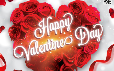 Elegáns Valentin-napi szórólap tervezősablon, 2023