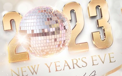 Elegant Golden Theme New Year&#039;s Eve Flyer Design Template Bundle