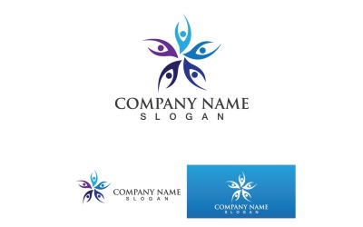 Equipo grupo logo vector personas v1