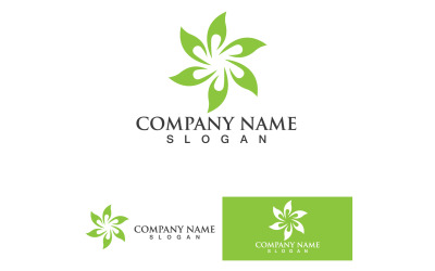 Hoja verde vector logo estrella
