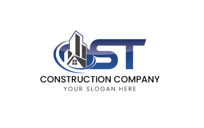 Modelo de design de logotipo de letra ST