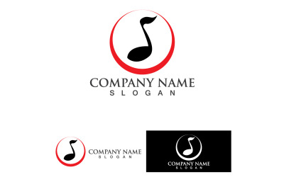Plantilla de vector de logotipo de nota musical