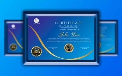 Professioneel Blauw Slim uitziend - Certificaatsjabloon