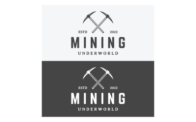 Attività mineraria dell&amp;#39;elemento di vettore di logo dello strumento 7