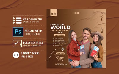Dernière conception de modèle de flyer d&amp;#39;agence de voyage