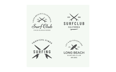 Logotipo de vacaciones de verano del club de surf 21
