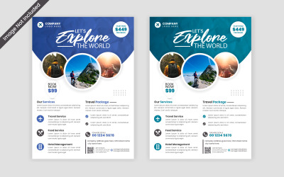 kreativer reisebüro-flyer geeignet für baner, poster, social-media-post, flayer-konzept