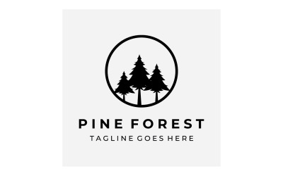 vetor de logotipo de árvore de floresta de pinheiros 7