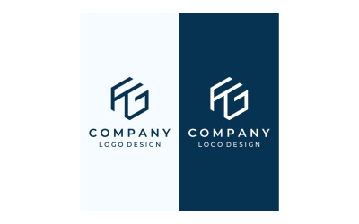 GF combination letter initial logo company 2