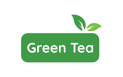 Logotipo de té verde bebida salud 3