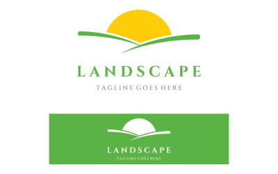 Paisaje agricultura océano sol logo 11